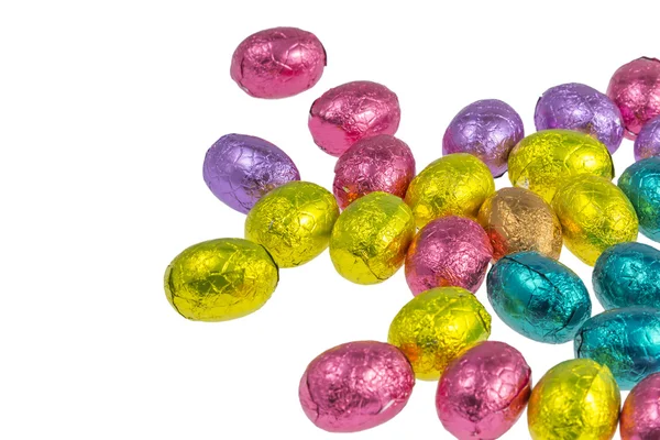 Bunte Schokoladen-Ostereier — Stockfoto