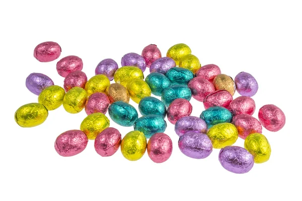 Kolorowe czekoladowe jaja wielkanocne — Zdjęcie stockowe