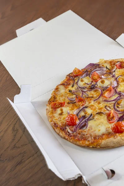 Delivered Pizza in Box — Stock Photo, Image