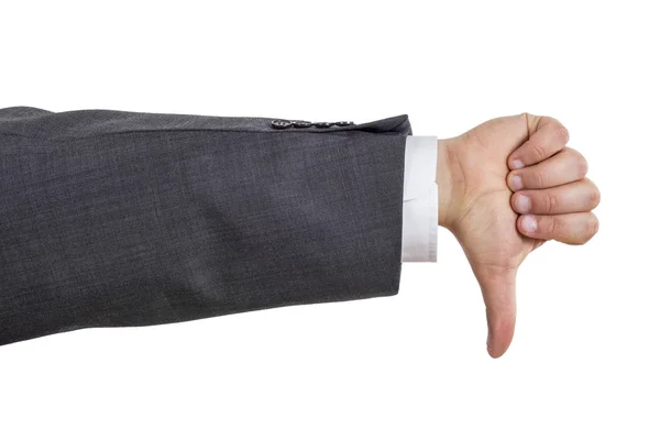 Business man arm thumb down — Stock Photo, Image