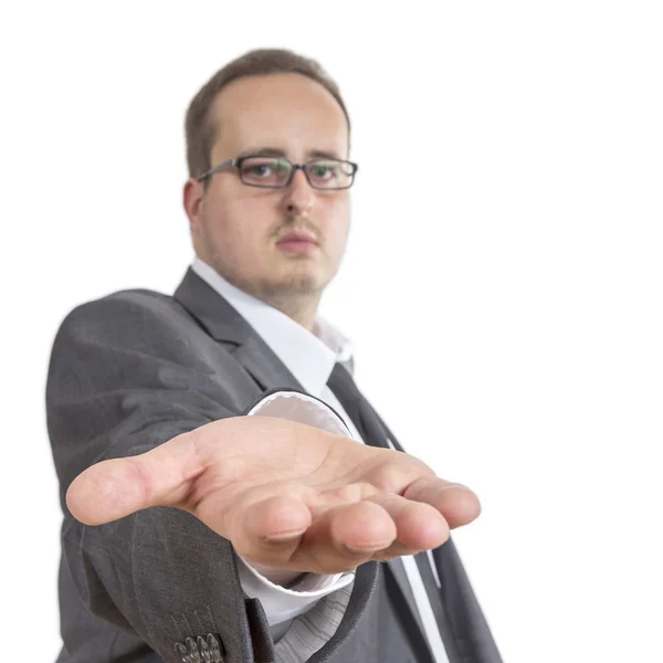 Geschäftsmann streckt die Hand aus — Stockfoto