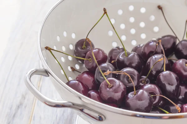 Fresh Cherries in a Sieve — Stock Photo, Image