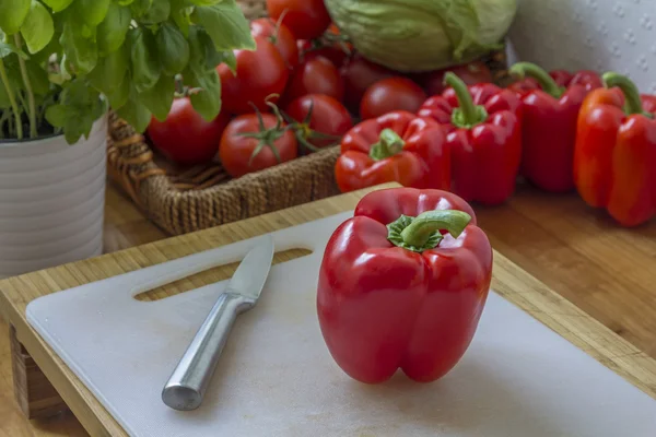 Pimenta vermelha na cozinha — Fotografia de Stock