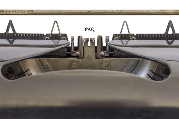 FAQ Typewriter — Stock Photo, Image