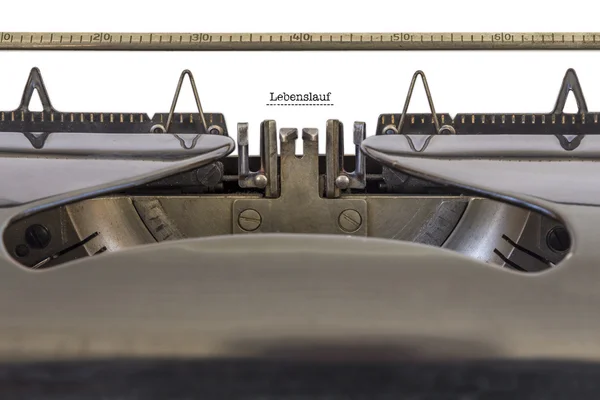 Lebenslauf Máquina de escribir — Foto de Stock