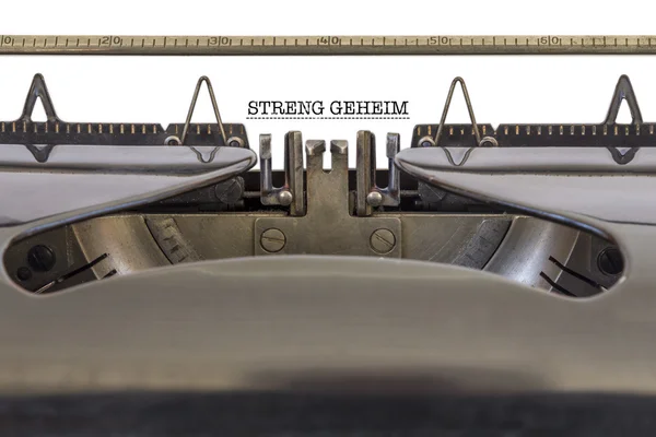Streng Geheim Máquina de escrever — Fotografia de Stock