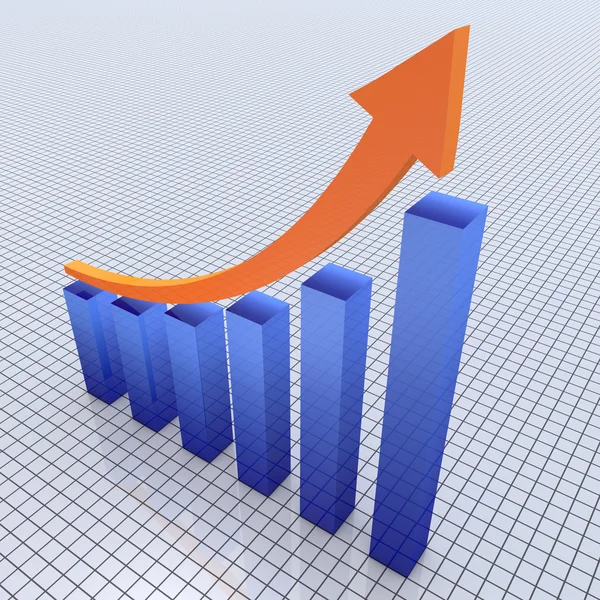 Groei zakelijke grafiek — Stockfoto