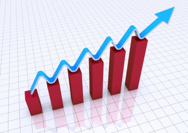 Finans ve iş grafik ve grafik semboller büyüme
