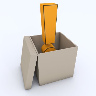 Exclamation mark in the box