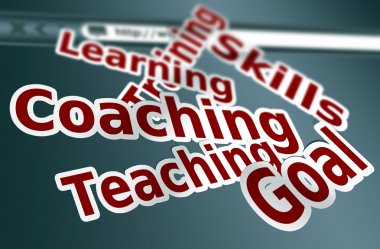 Training, coaching words concept