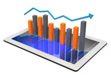 bir çubuk grafik tablet bilgisayar