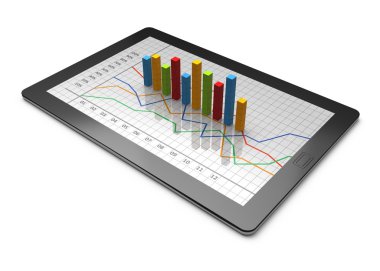 bir çubuk grafik tablet bilgisayar