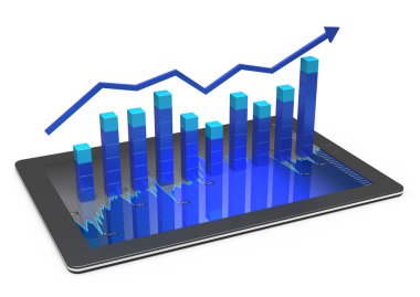 bir çubuk grafik tablet bilgisayar