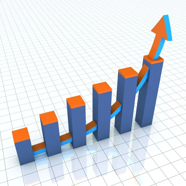 Grafico commerciale crescita del grafico — Foto Stock