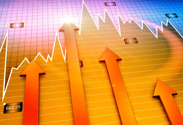 Grafico finanziario e commerciale e grafici — Foto Stock