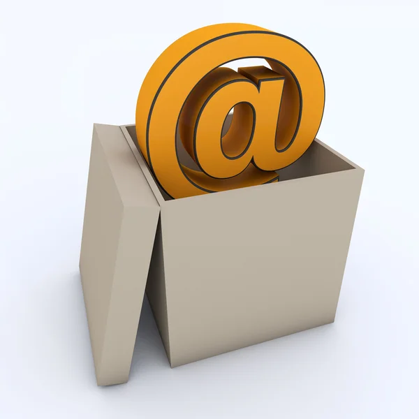 Icono de correo electrónico en la caja —  Fotos de Stock