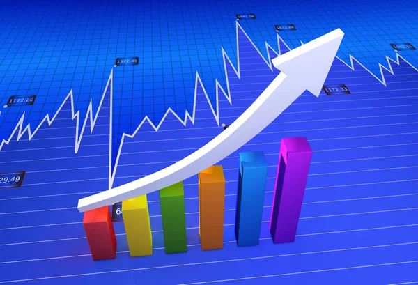 Finanz- und Geschäftsdiagramme als Wachstumssymbole — Stockfoto