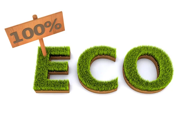 100 % környezetbarát zöld fű koncepció — Stock Fotó