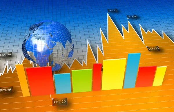Gráficos e gráficos de negócios financeiros — Fotografia de Stock