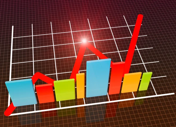 Financial and business chart and graphs as symbols of growth — Stock Photo, Image