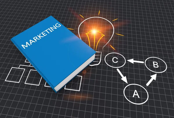 Libro de negocios, marketing — Foto de Stock