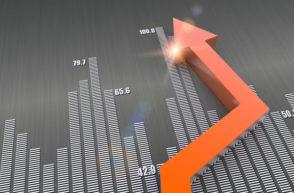 Financial and business chart and graphs as symbols of growth — Stock Photo, Image