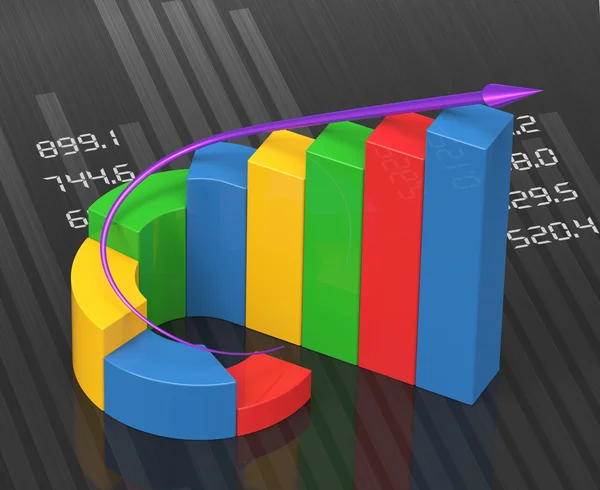 Gráfico de negocio crecimiento gráfico — Foto de Stock