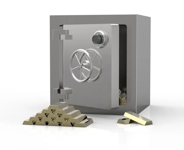 Safe with gold bars — Stock Photo, Image
