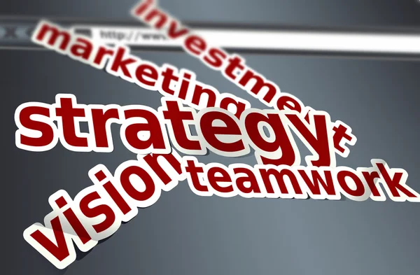 Strateji, pazarlama kavramı kelime. — Stok fotoğraf