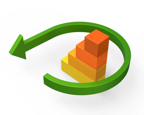 Pfeil mit Balkendiagramm — Stockfoto