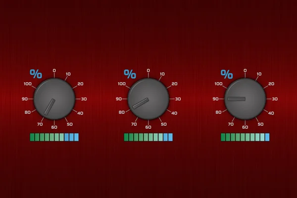 音量设置旋钮与 led 均衡器 — 图库照片