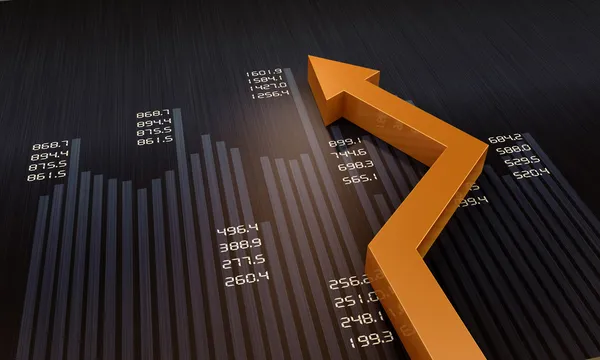 Finanz- und Geschäftsdiagramme als Wachstumssymbole — Stockfoto