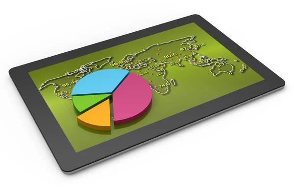 Tabletter med ett cirkeldiagram — Stockfoto