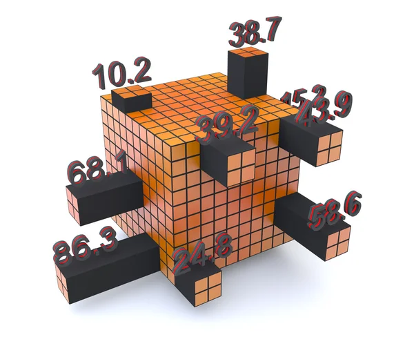 Cubo como gráfico de barras — Foto de Stock