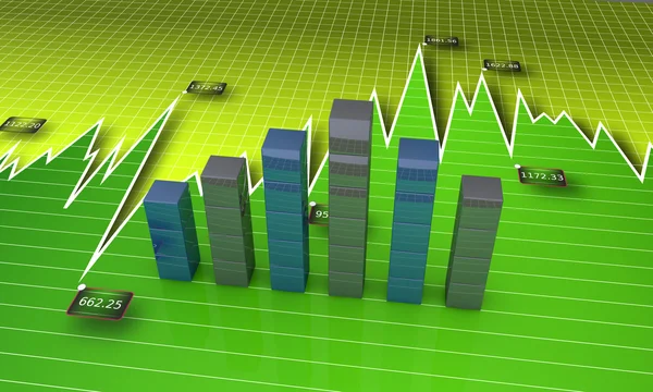 財政およびビジネスのチャートとグラフ — ストック写真