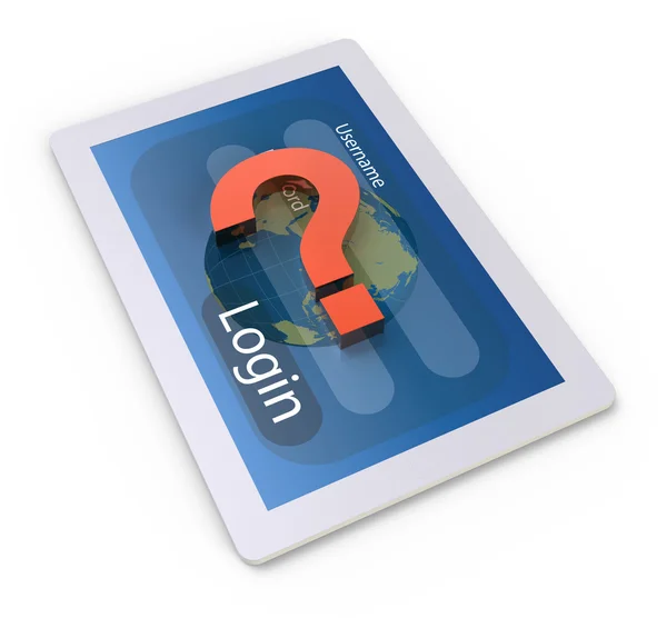 Tablets with a question mark — Stock Photo, Image