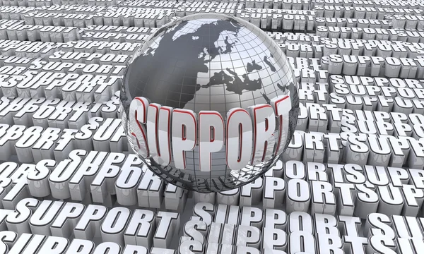 Globe and words of support — Stock Photo, Image