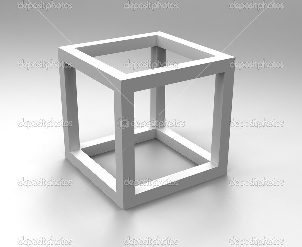Cube monochrome abstract