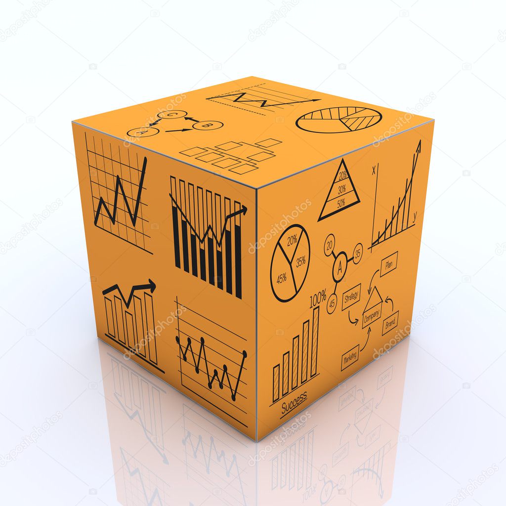 Cube graph and chart concept