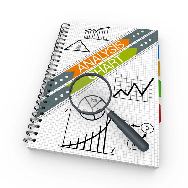 Notebook analys koncept — Stockfoto