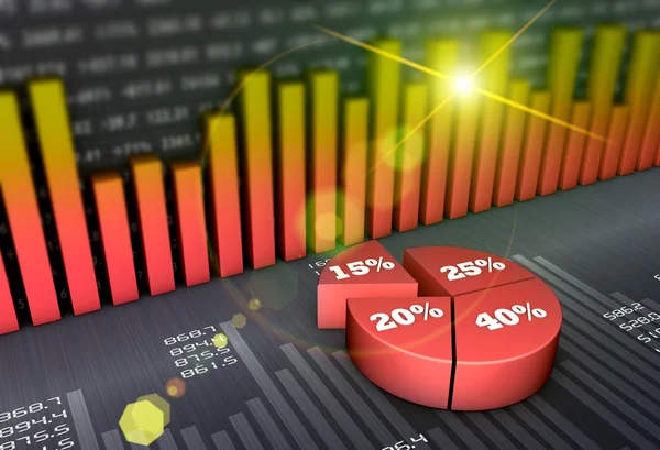 Finansiella företag diagram och grafer — Stockfoto