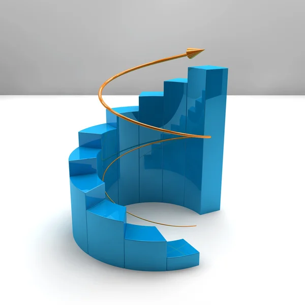 Wykres słupkowy wzrostu biznesu — Zdjęcie stockowe