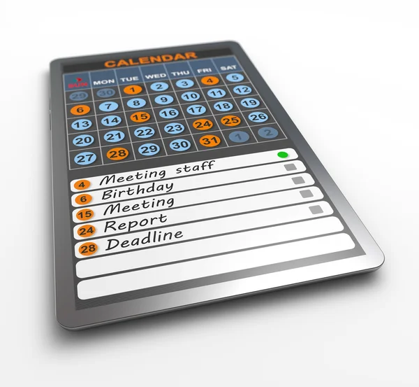 Calendrier sur tablette — Photo