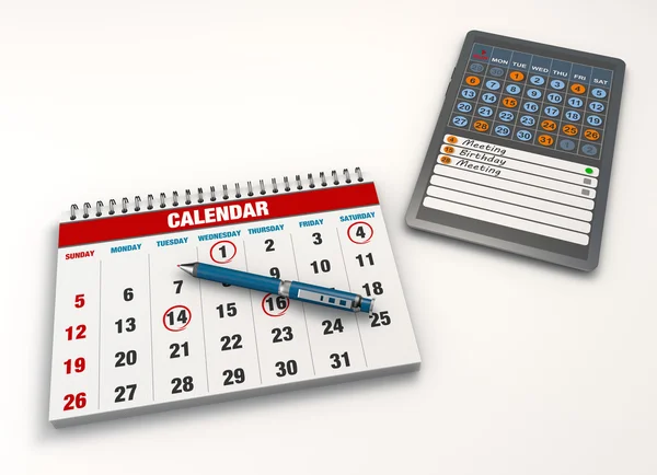 Calendario eventi — Foto Stock