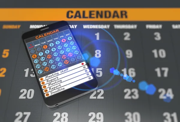 Kalendář na tabletovém počítači — Stock fotografie
