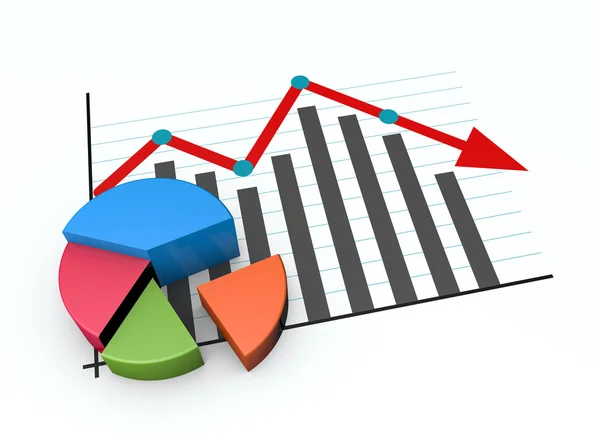 Business marknaden diagram ner — Stockfoto