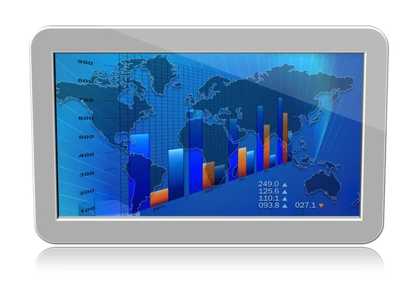 Tableta de computadora mostrando gráficos — Foto de Stock