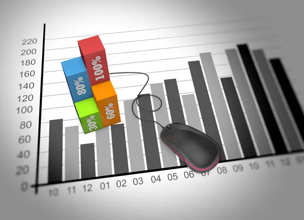 Gráficos y gráficos de negocios financieros — Foto de Stock