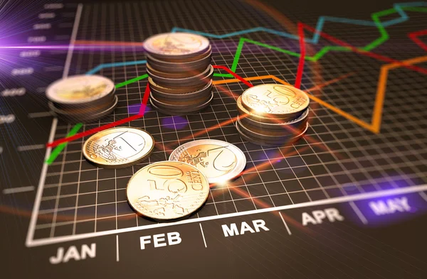 Money and charts — Stock Photo, Image