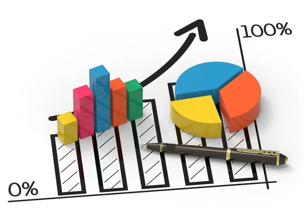 Financiële zaken grafiek en grafieken — Stockfoto